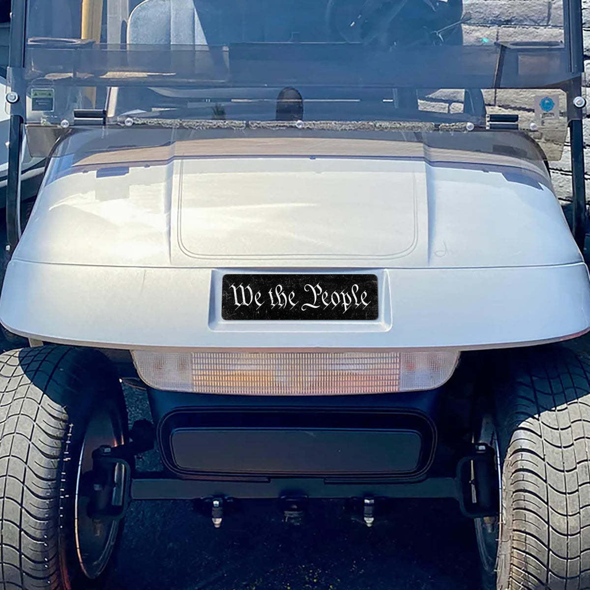 Gimme Golf USA EZ-GO TXT USA-made decal for lasting durability.