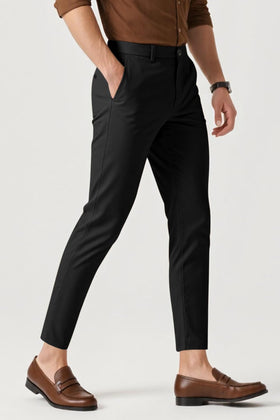 GINGTTO dress pants fabric closeup highlights wrinkle resistance for easy maintenance.