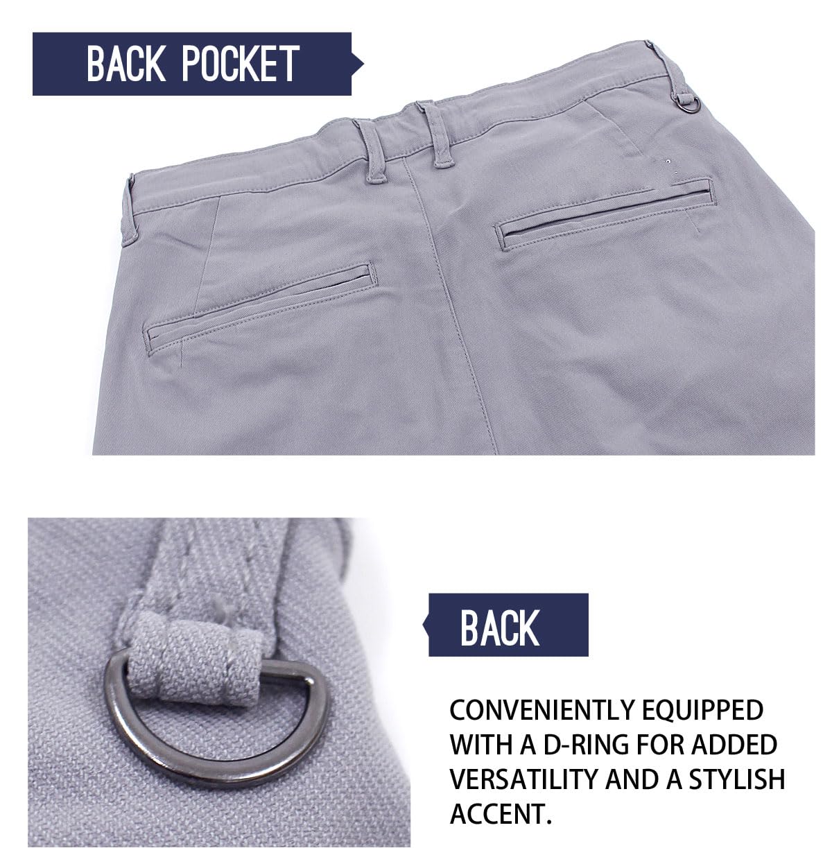 GIORNO SEVEN navy golf pants slit-bottom for a modern silhouette.