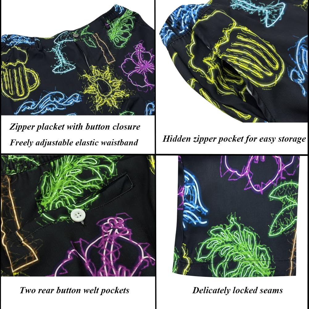 Giromo Neon golf pants back pockets with buttons provide reliable storage