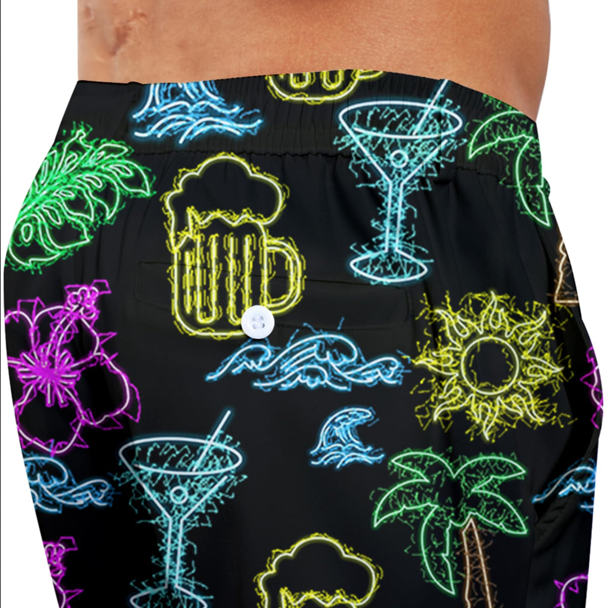 Giromo Tropical Flowers Neon pants are easy to care for with machine wash