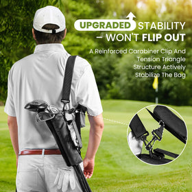 GKandi mini portable golf bag with ball pouch for quick access
