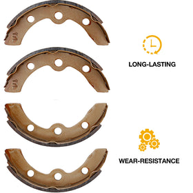Gledewen brake shoes hold down pins secure the brake assembly.