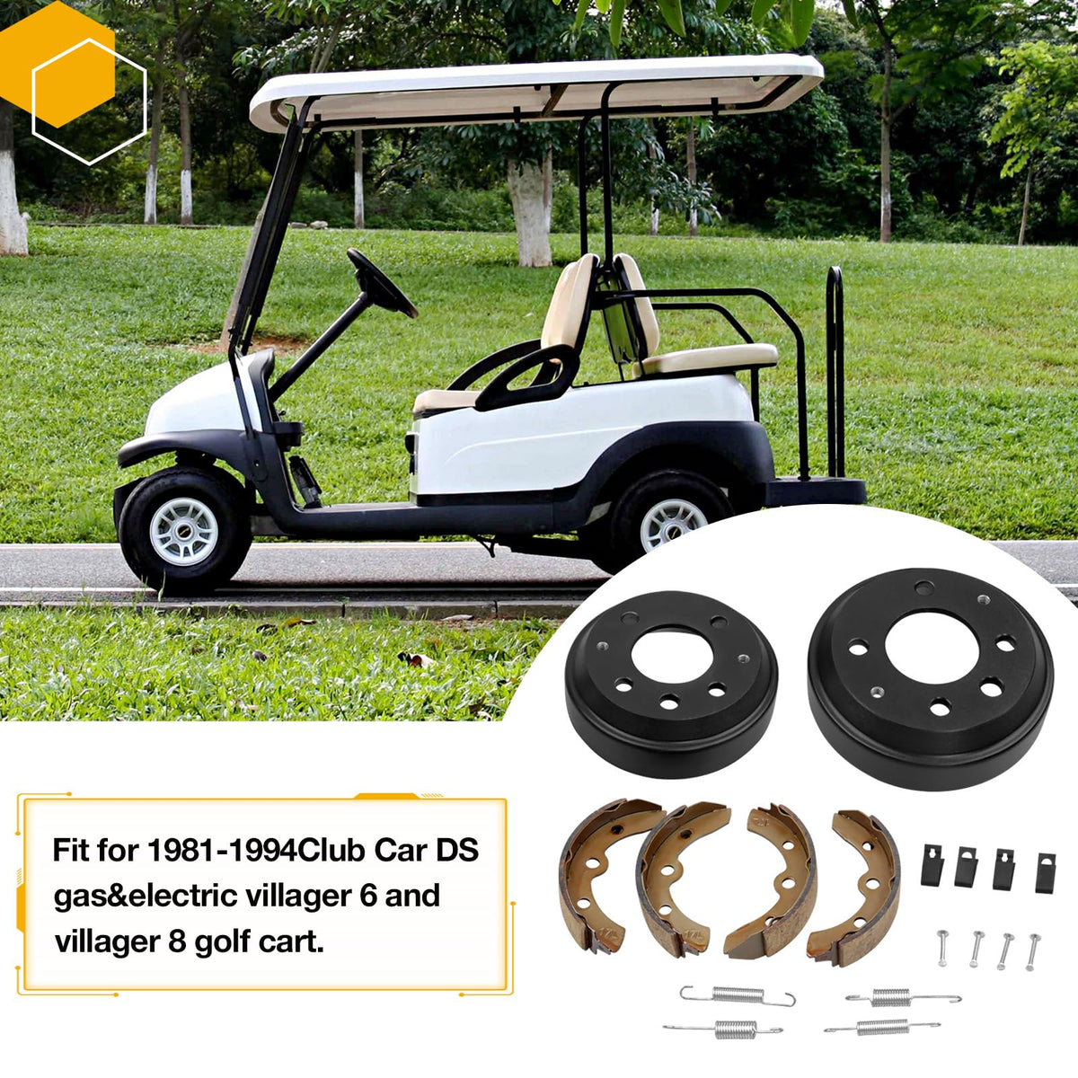 Gledewen golf cart brake assembly pack simplifies replacement and maintenance.