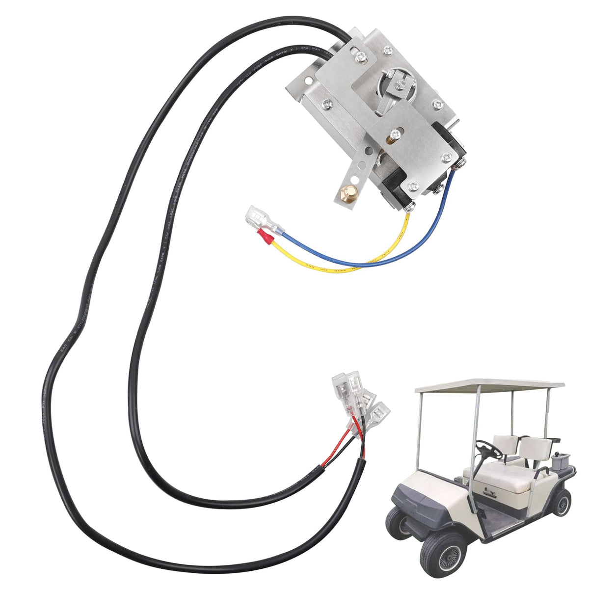 Gledewen golf cart potentiometer with micro switch, front view, OEM fit.