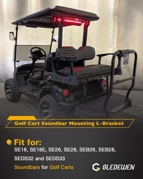 Gledewen L-bracket with adjustable slots for flexible golf cart fit