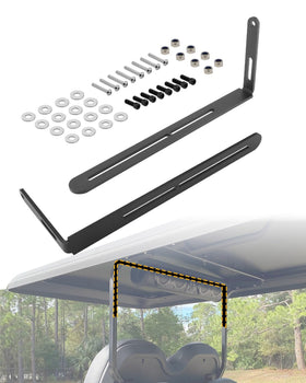Gledewen soundbar L-bracket front view for secure cart mounting
