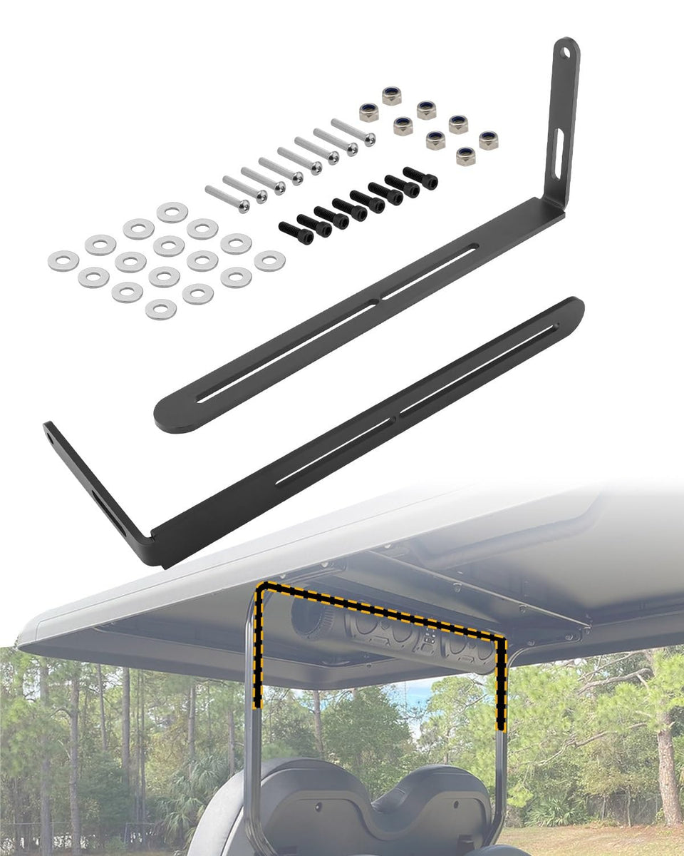 Gledewen soundbar L-bracket front view for secure cart mounting