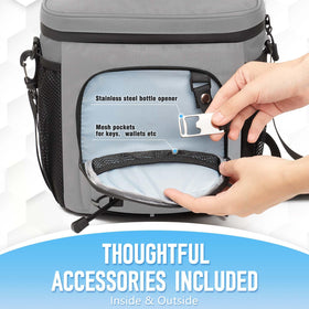 GLORIEROO cooler bag front pocket keeps towels and gloves organized