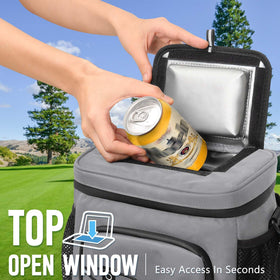 GLORIEROO cooler bag top window for quick access to drinks