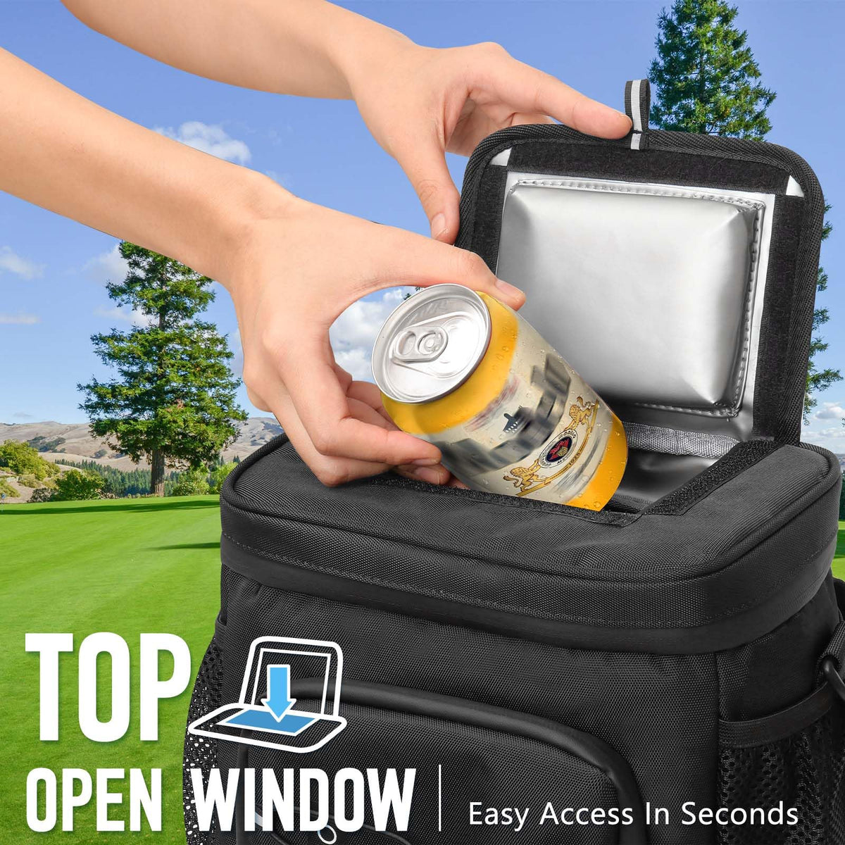 GLORIEROO front pocket with bottle opener keeps essentials handy