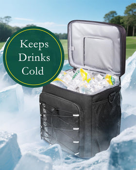 GLORIEROO golf cart cooler bag front pocket organization for towels and tools