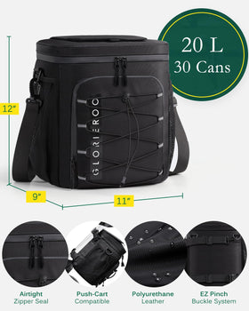 GLORIEROO golf cart cooler bag leakproof zipper keeps drinks secure outdoors