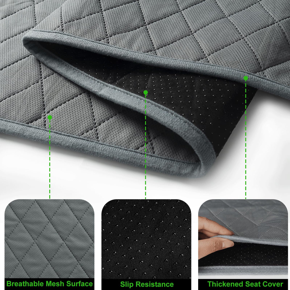 Anti-slip back with silicone dots keeps cover steady.