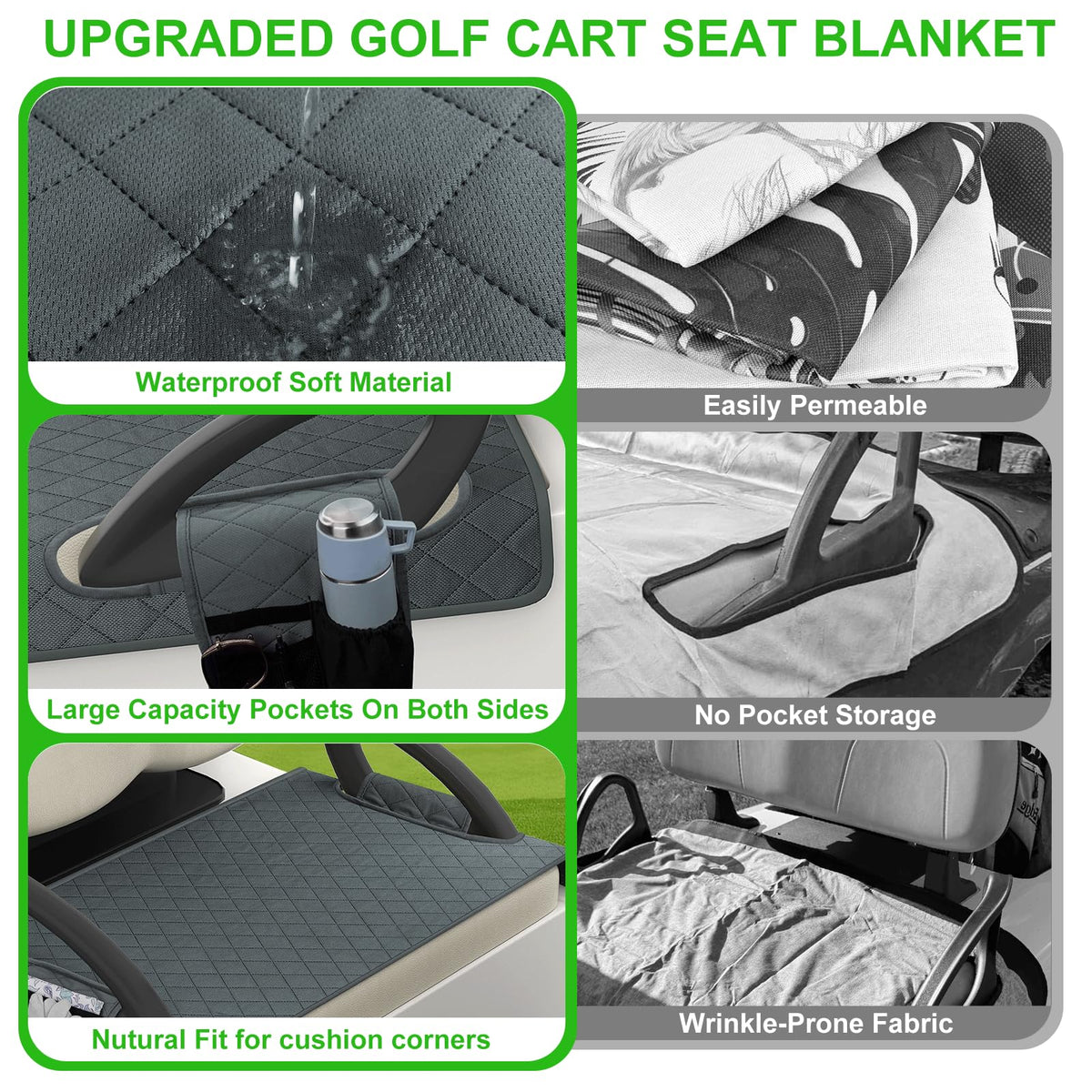 Gloserin seat cover in use on a cart for comfortable seating.
