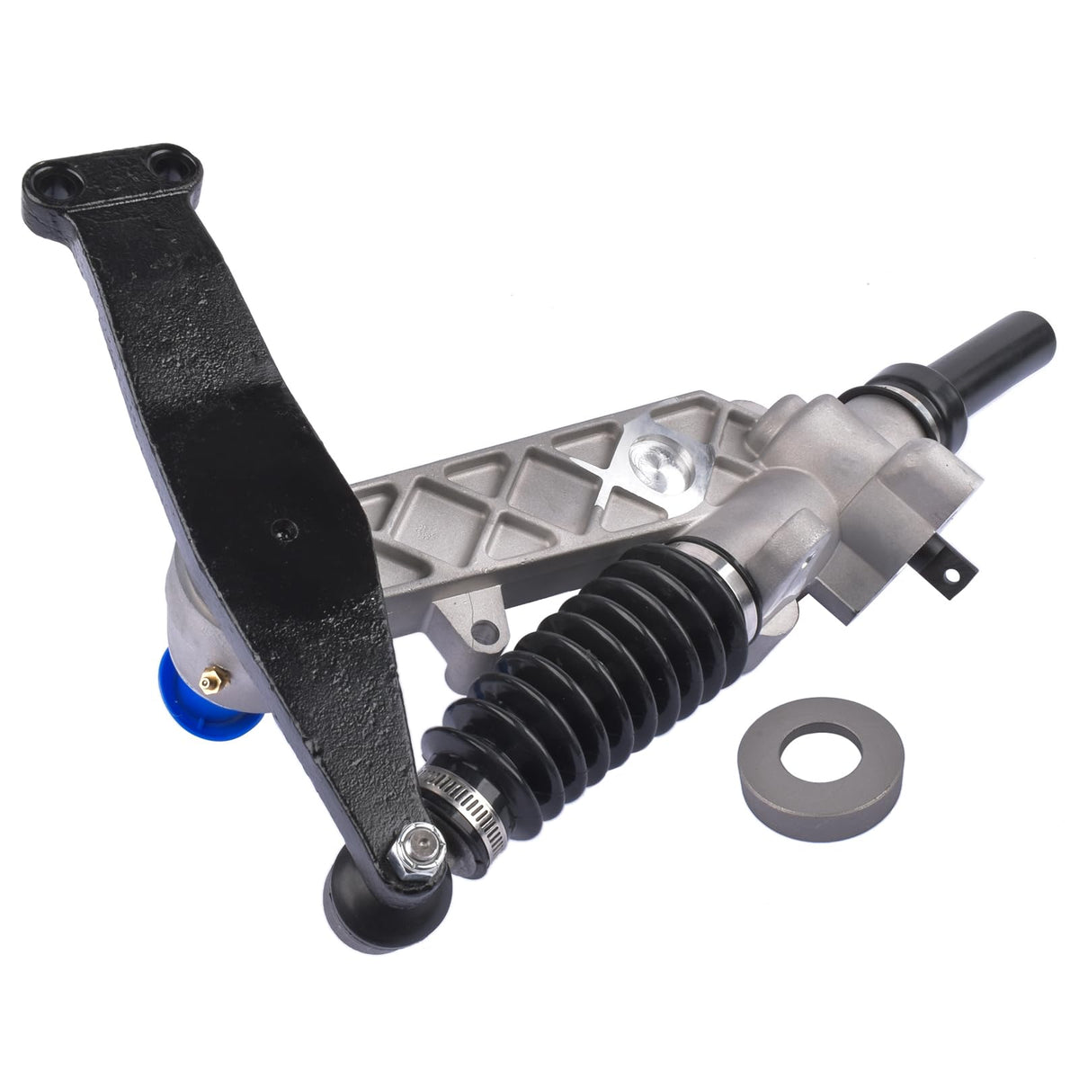 GLOSSY AUTO PARTS EZGO TXT steering gear box closeup shows robust components