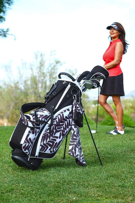 Glove It Albatross stand bag includes umbrella sleeve and rain hood.