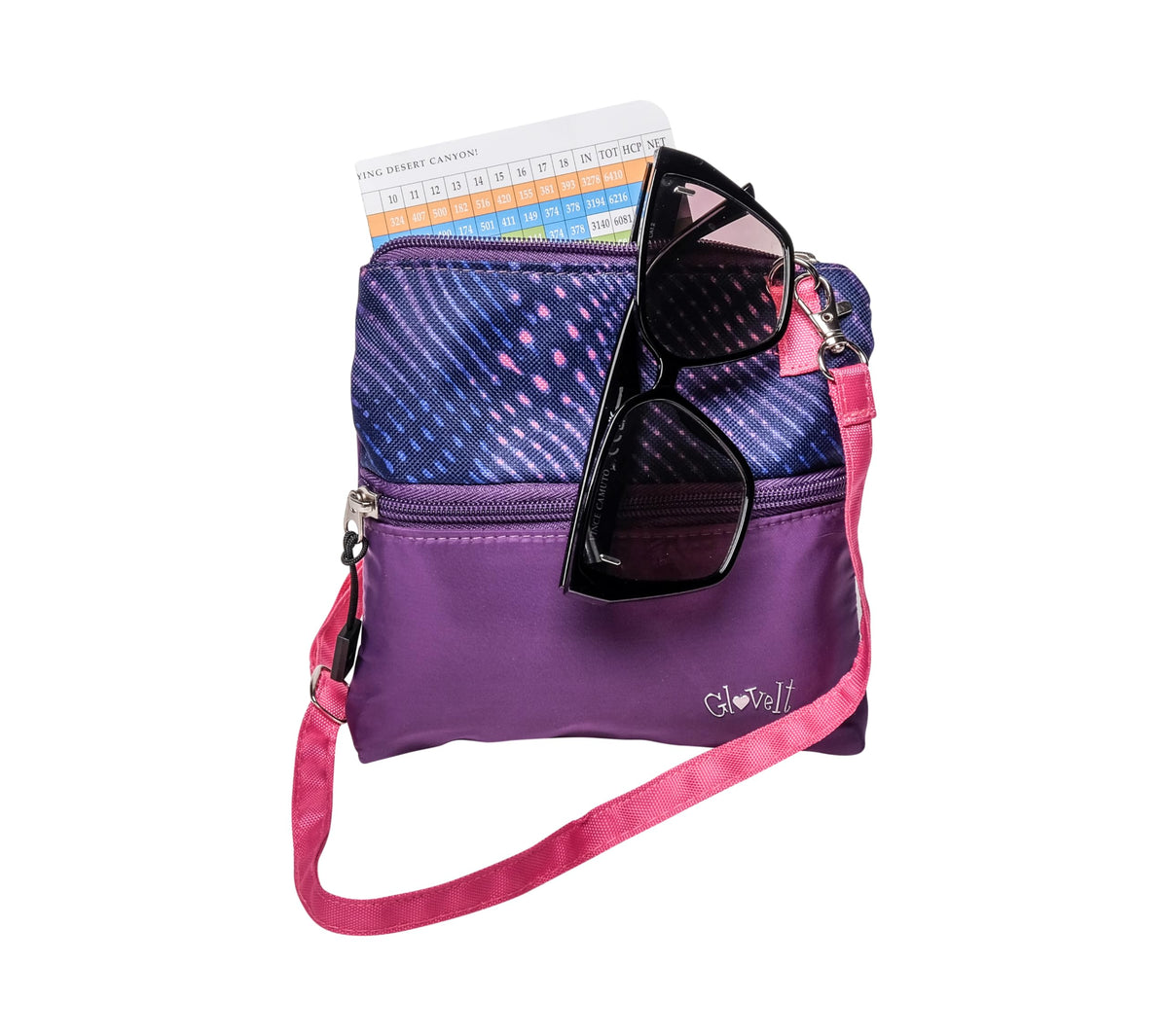 Glove It Golf Zip Bag Digital Dusk compact carry-all for essential on-course organization.