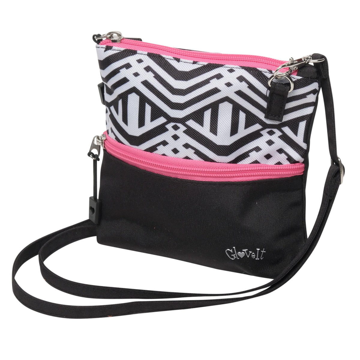 Glove It Mod Links zip bag on golf bag for quick item access.