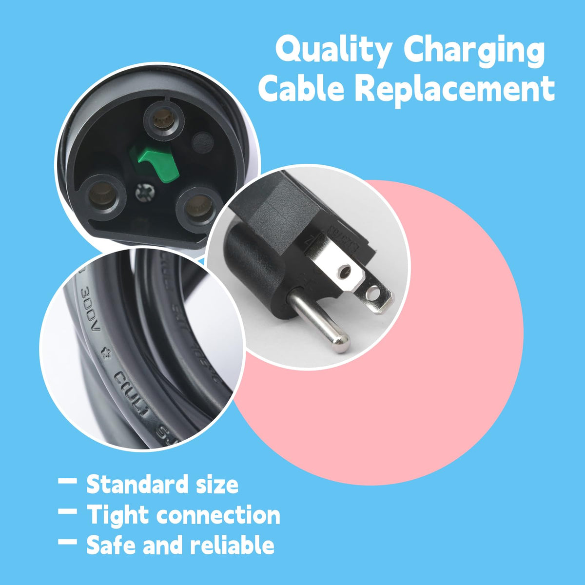 GLOXTED Y-60 charging cord designed for outdoor use and easy maneuvering