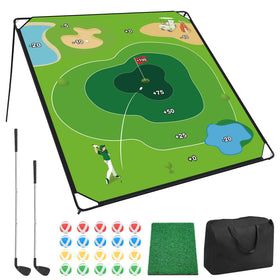 GLUTIA Golf Chipping Game Set 71x71 mat layout for steady chip practice