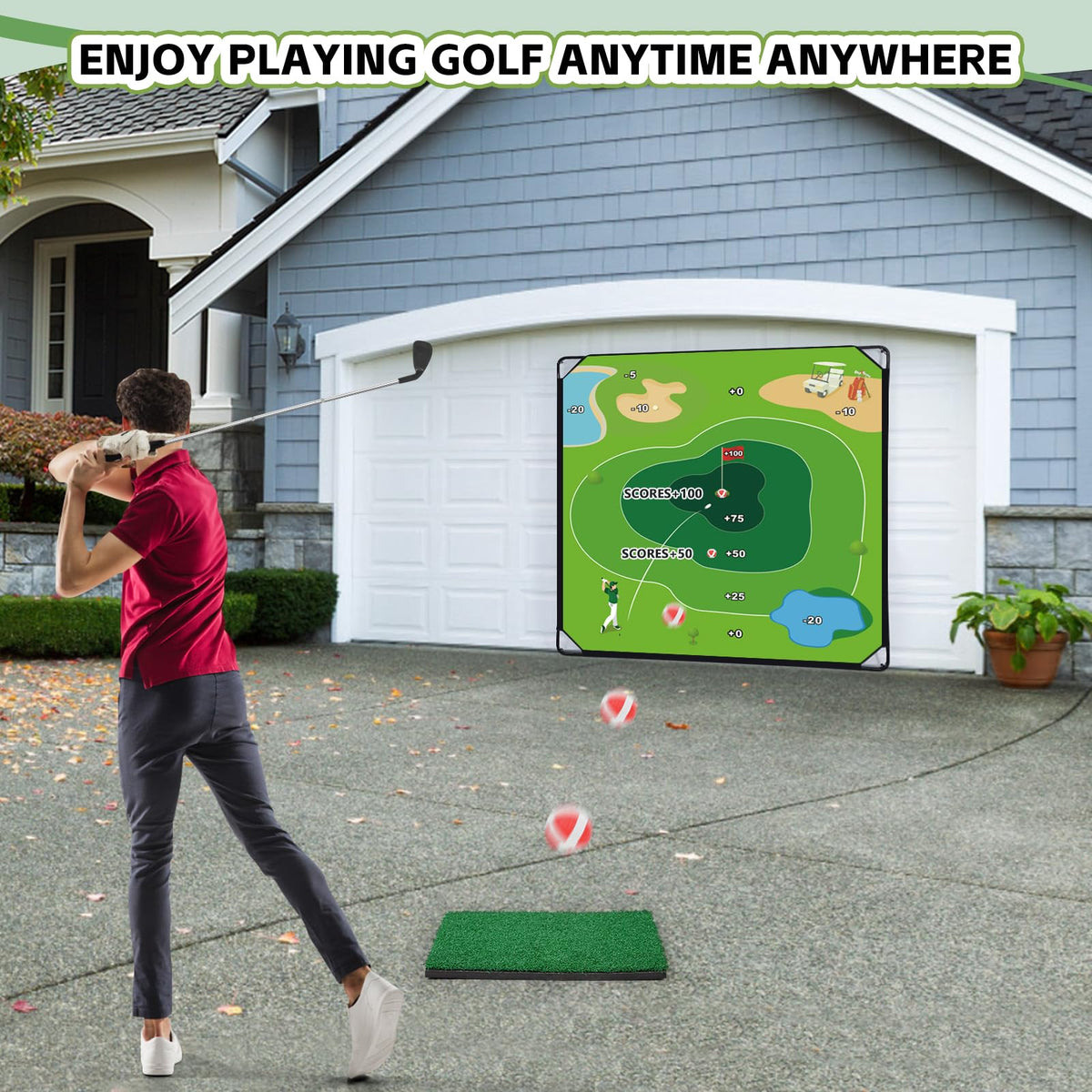 GLUTIA Golf Chipping Game Set sticky balls pack for precision targeting