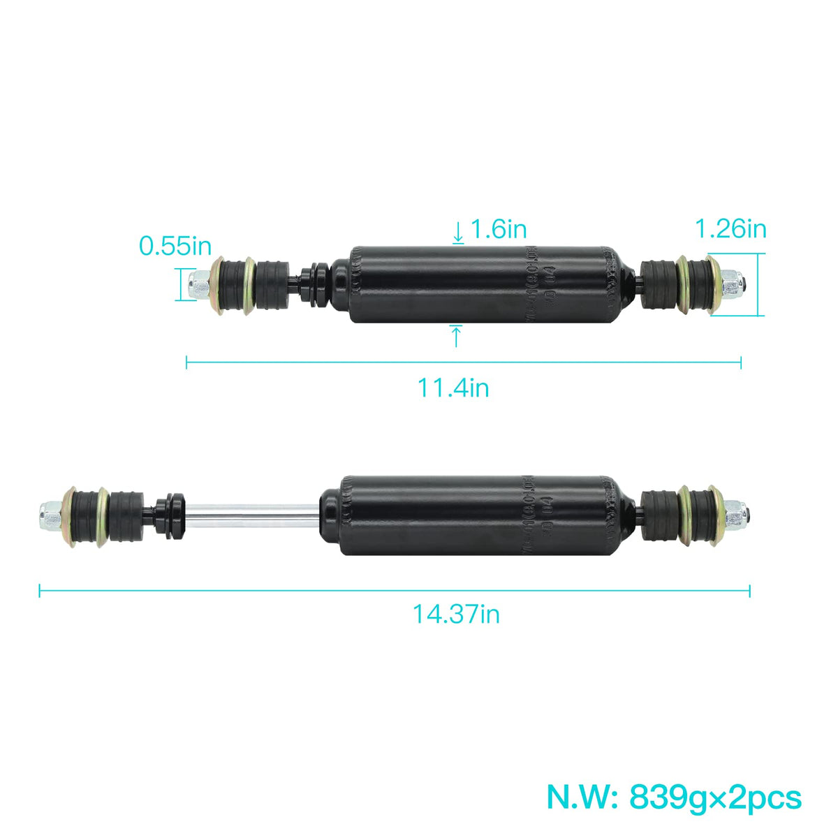Glyantyu rear shocks detailed assembly shows easy bolt-on replacement.