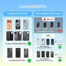 GMETINK metal ring adapter enables magnetic attachment for non-MagSafe devices.