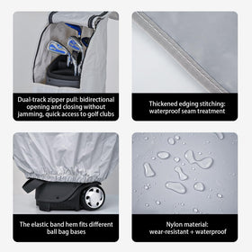 GMFanwu golf bag rain cover elastic-hem fit secures bags of various shapes.