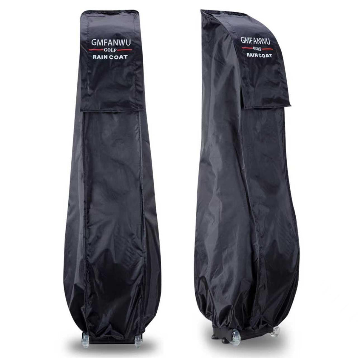 GMFanwu golf bag rain cover folded in its storage pouch for easy travel.