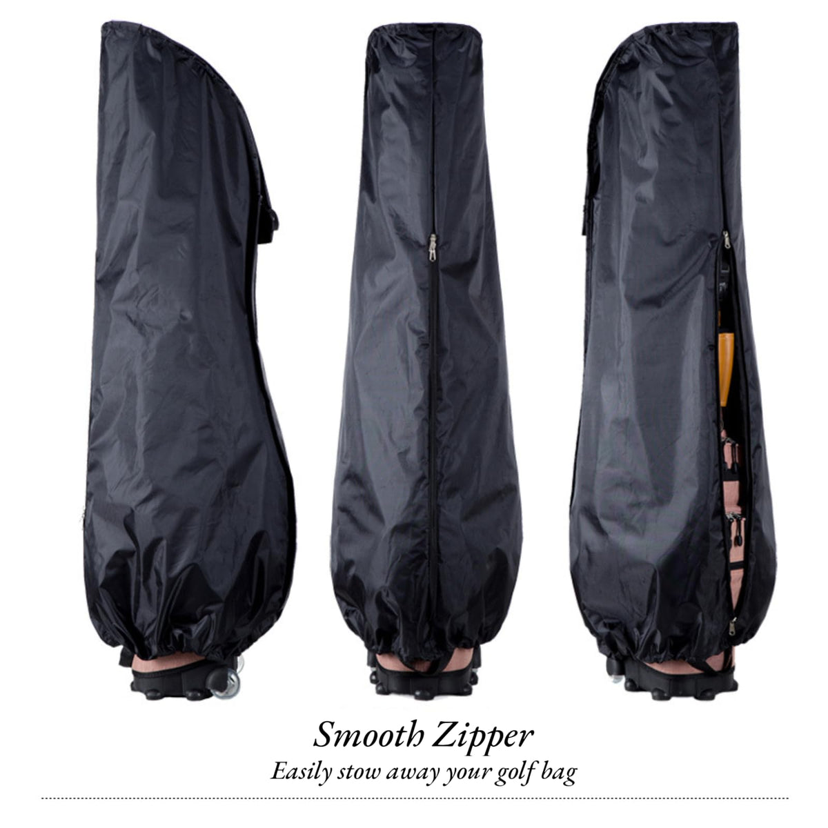 GMFanwu golf bag rain cover with water droplets showing rain protection.