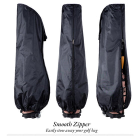 GMFanwu golf bag rain cover with water droplets showing rain protection.