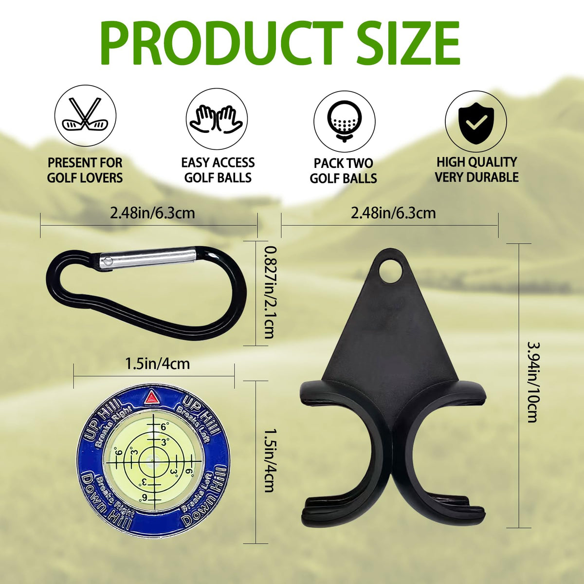GnopSvy Golf Ball Holder securely holds two balls on the go