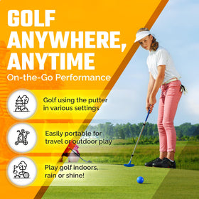 Compact Go For It Golf junior putter in a bag ready to go