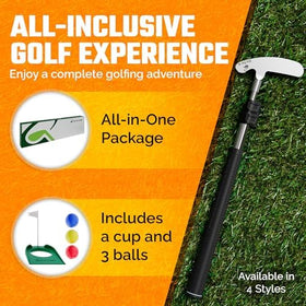 Cup with flag included in Go For It Golf kids putter package