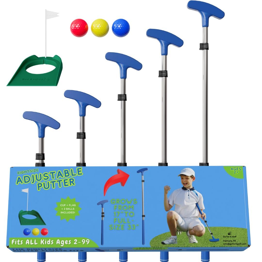 Go For It Golf kids putter extendable shaft for growing players.
