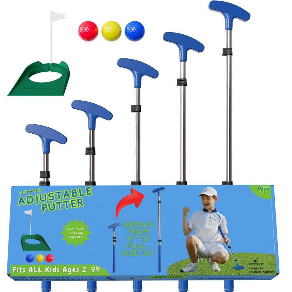 Go For It Golf kids putter extendable shaft for growing players.