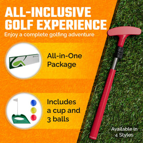 Go For It Golf kids putter red helps with practice at home