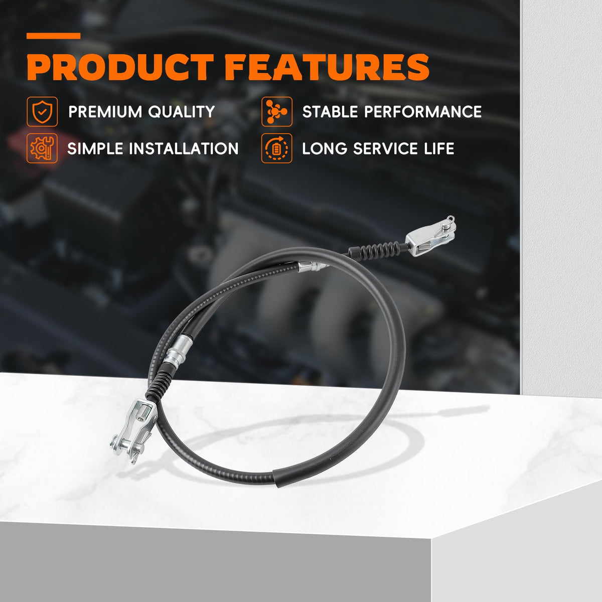 GoaMotors 42-inch brake cables set for Club Car DS, ready-to-install upgrade.