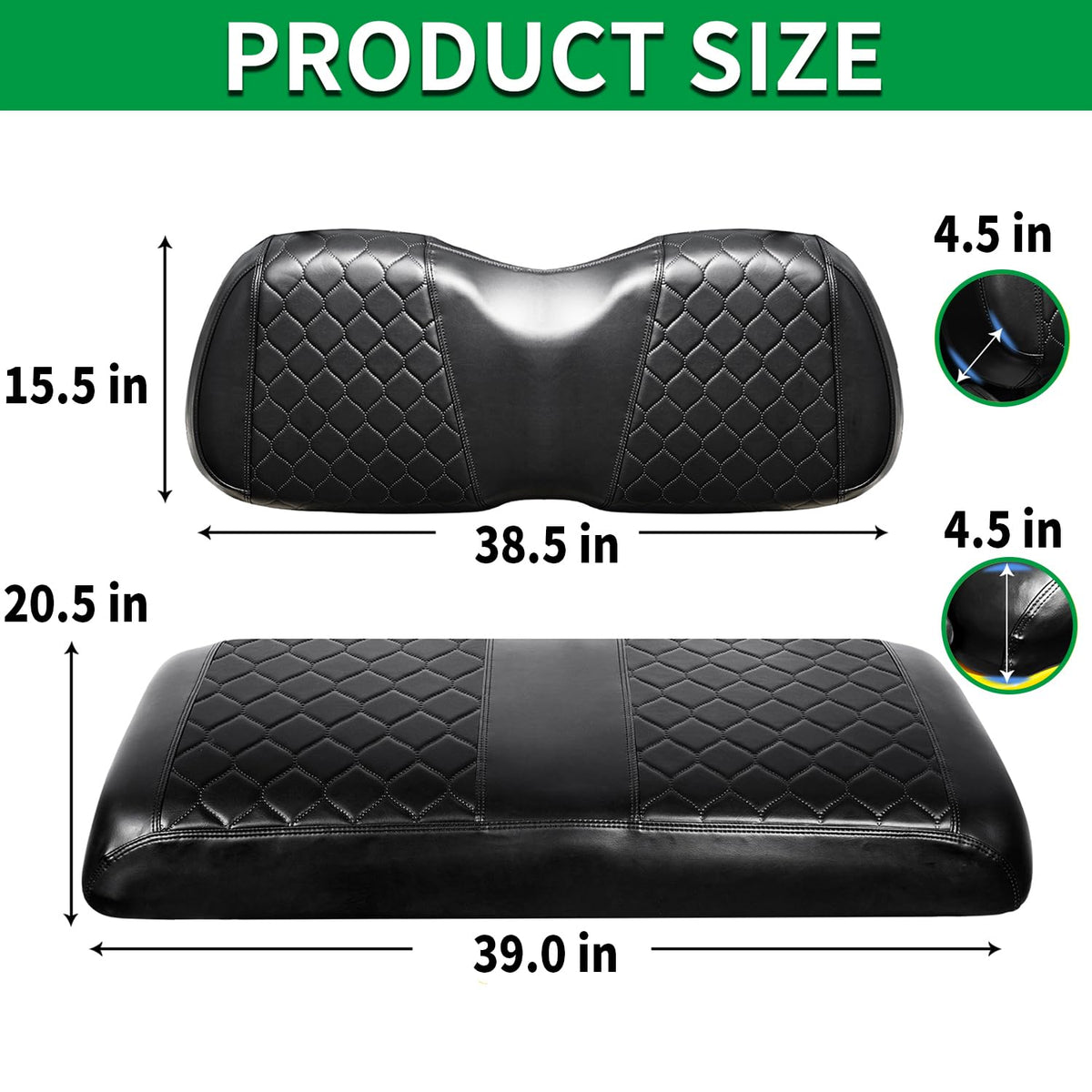 GOANYERE Club Car Precedent backrest cover enhances durability and cleanability.