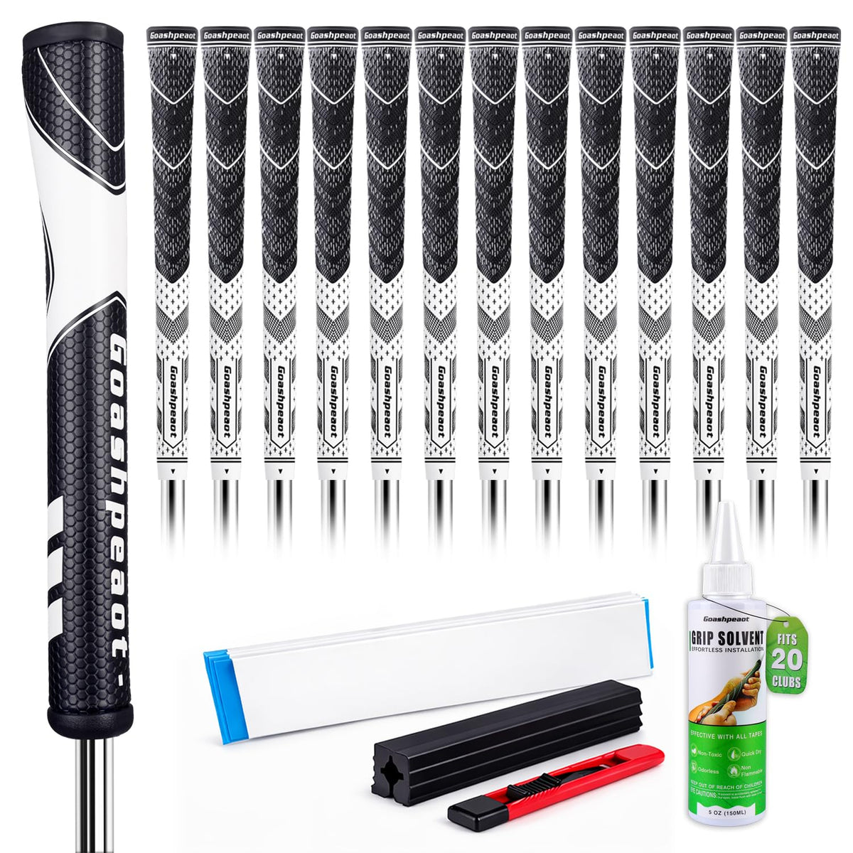 Goashpeaot half corded golf grips 13-pack; rain-ready traction in close-up
