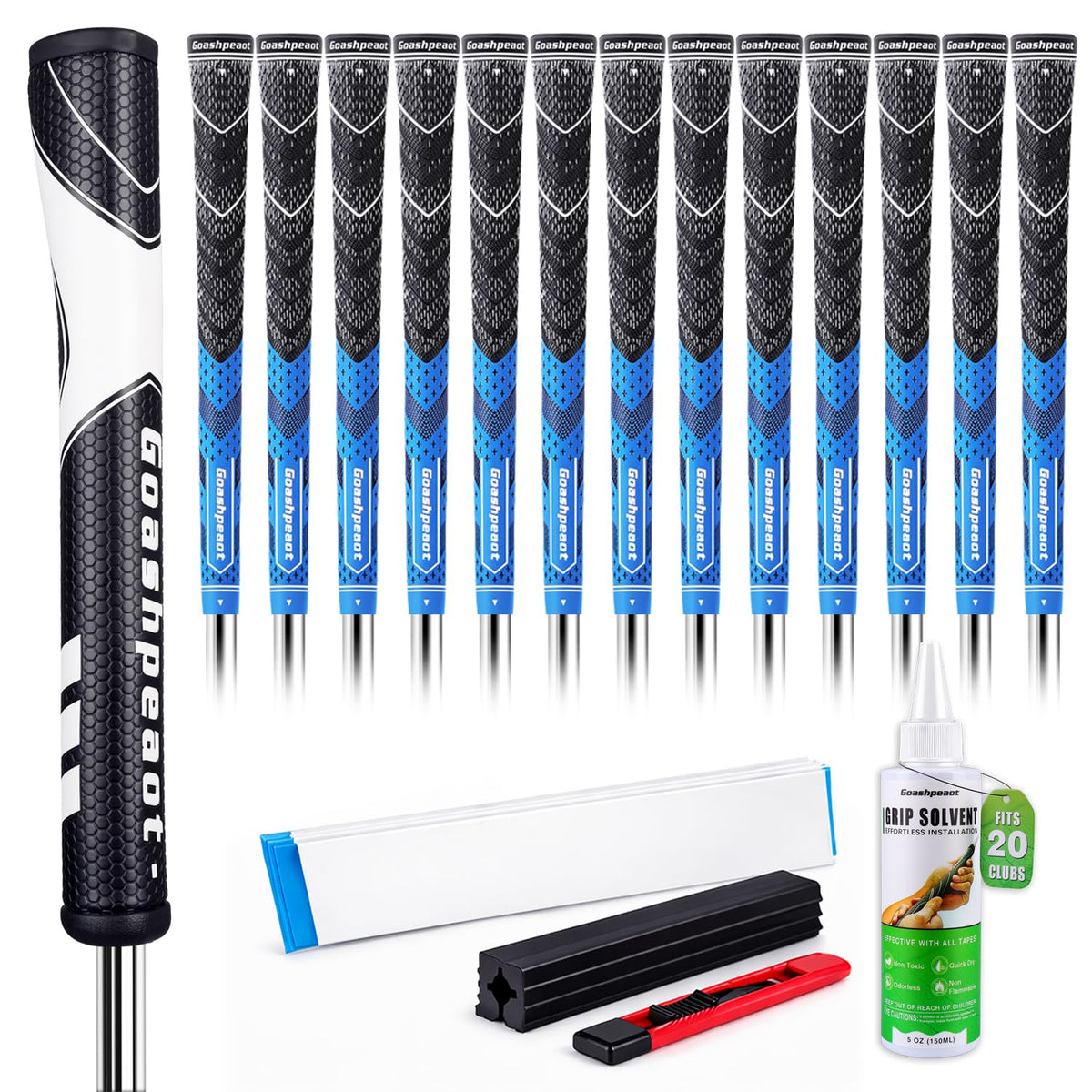 Goashpeaot half-corded golf grips blue close-up texture for all-weather traction