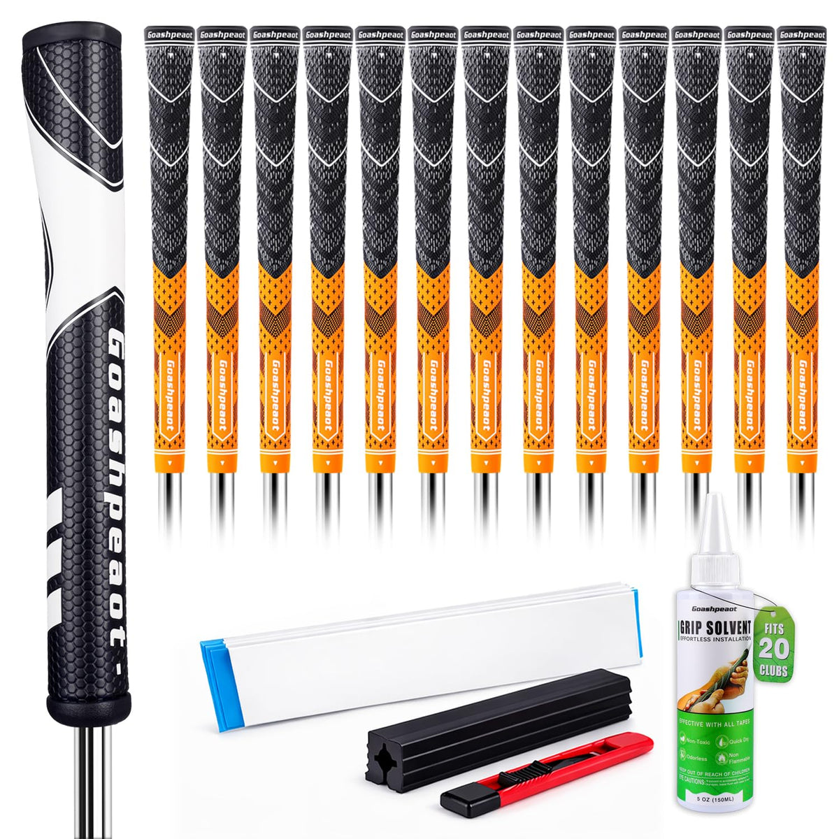 Goashpeaot half corded grips orange midsize pack close-up traction for all-weather play