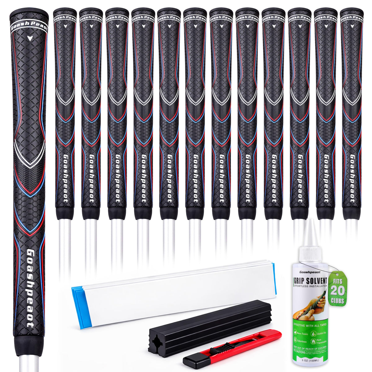 Goashpeaot polyurethane golf grips pack-13 offer all-weather traction for reliable grip.