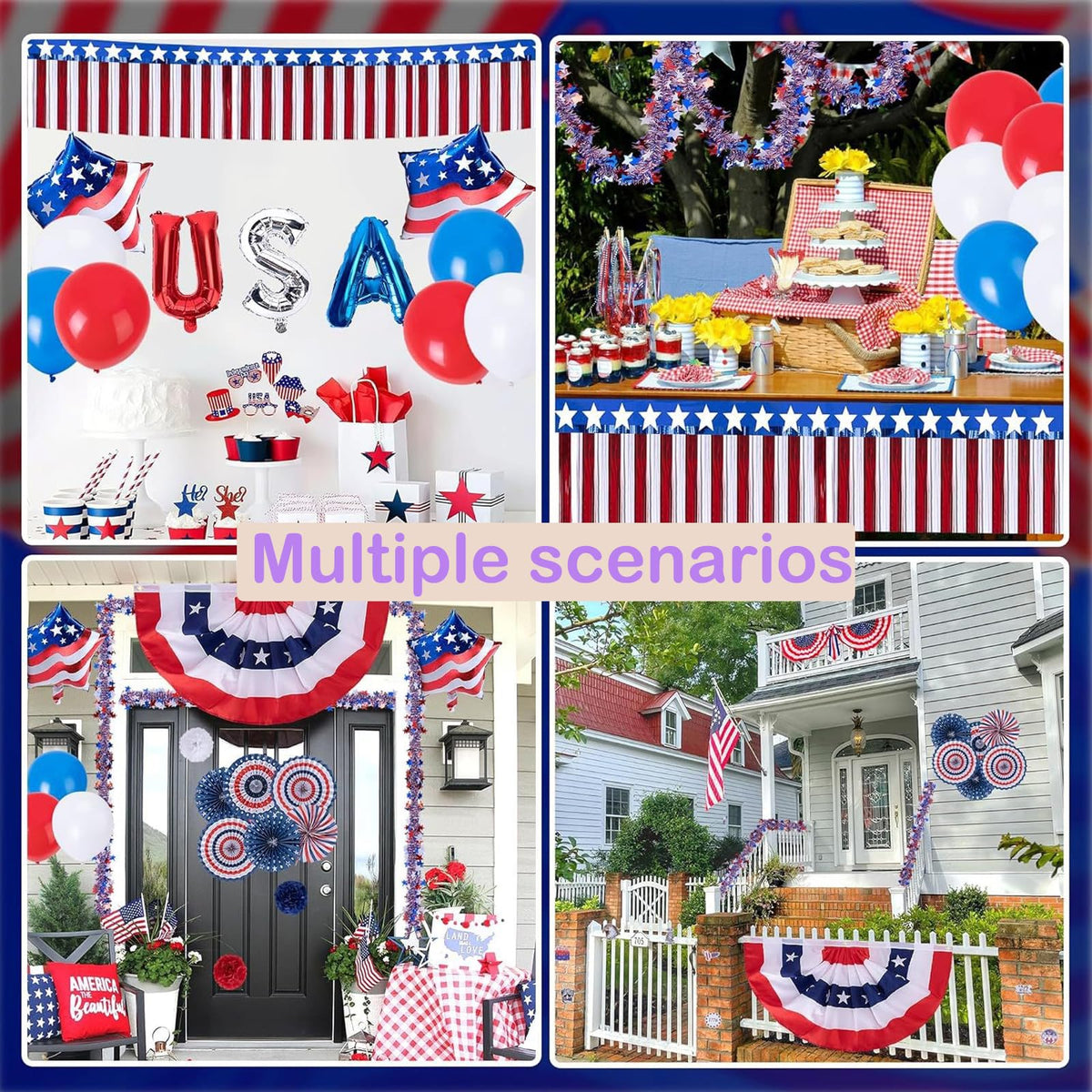 Gobiosa pleated flag banner adds bold flag accents