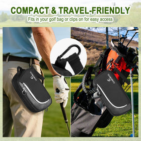 GOBUROS carabiner clip enables easy attachment to your golf bag.