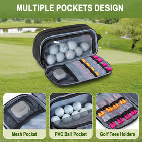 GOBUROS front pocket zipper demonstrates quick-access storage for essentials on the course.