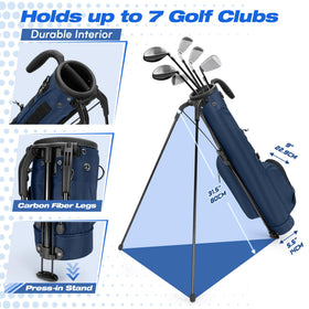 GOBUROS golf stand bag with seven-club top compartments for quick access.
