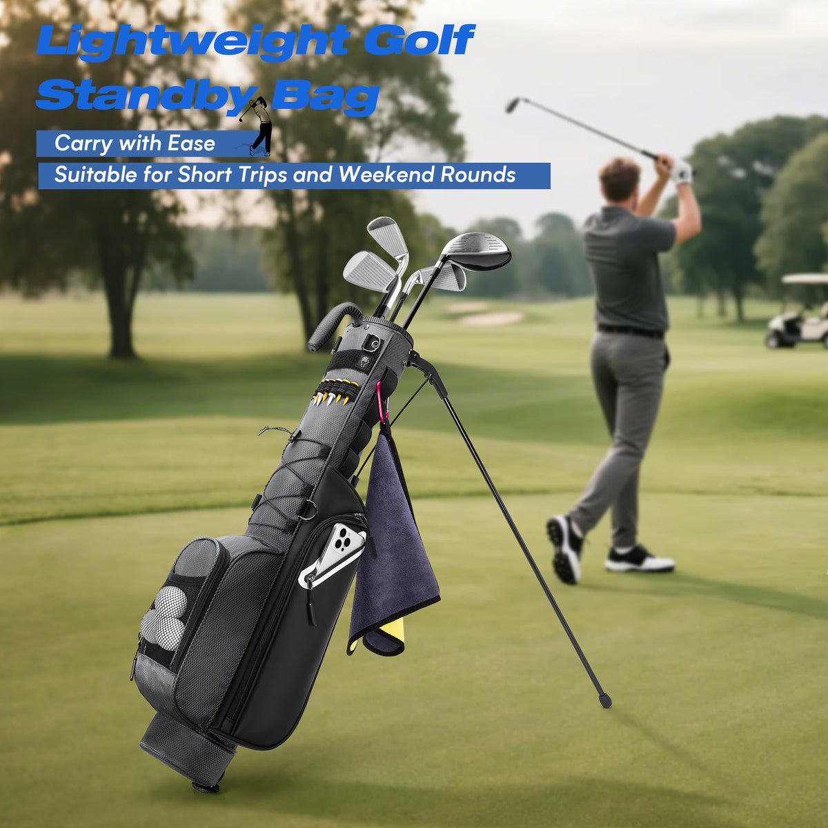 GOBUROS bag with base protection stabilizes on uneven ground.