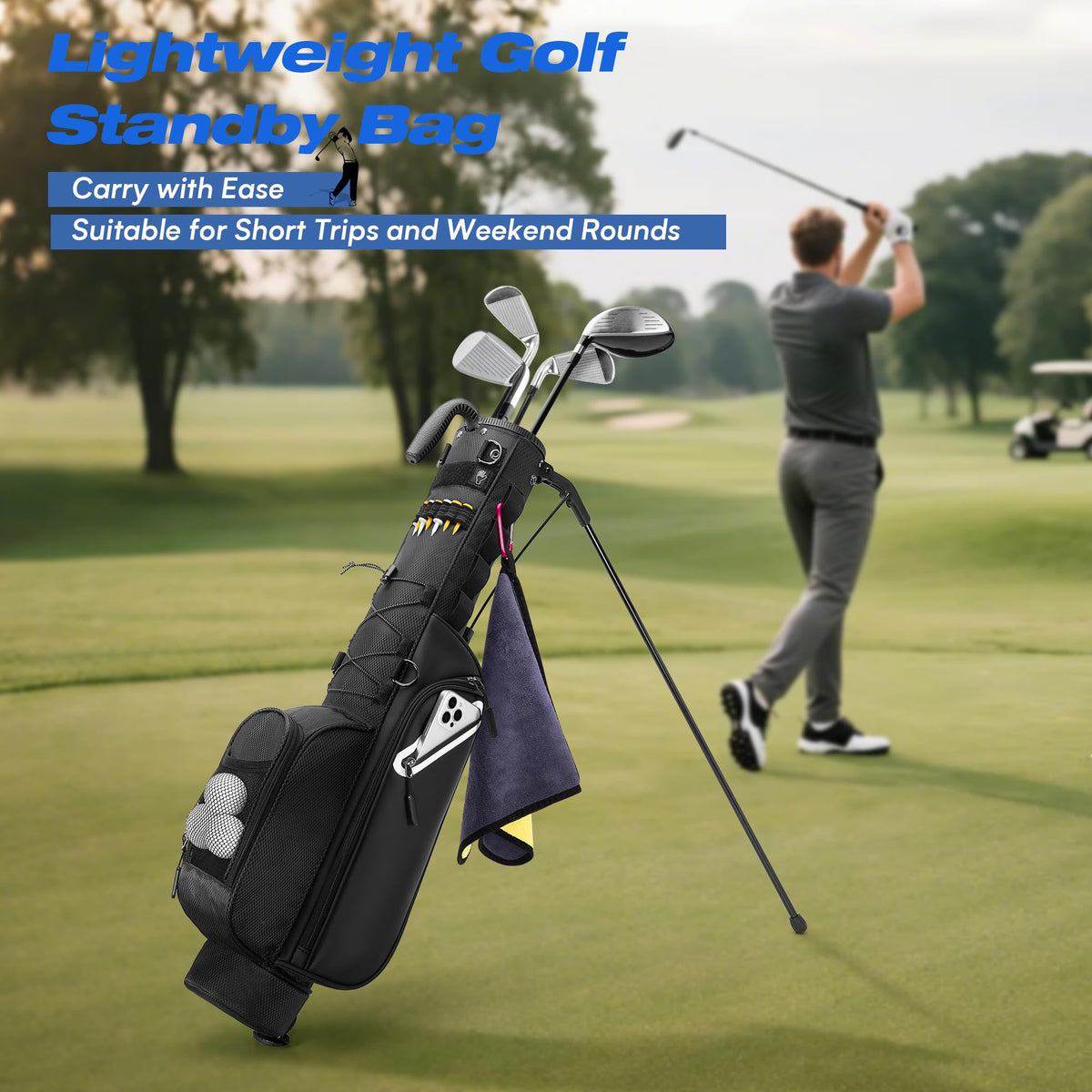 GOBUROS padded dual straps ensure comfortable carrying or cart handling.